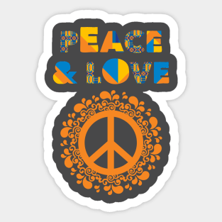 Peace and love Sticker